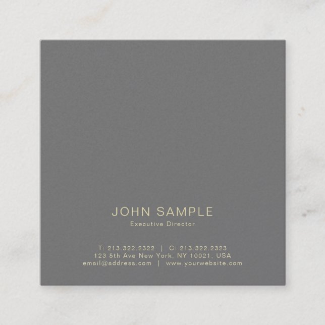 Modern Professional Creative Pearl Finish Luxury Square Business Card (Front)