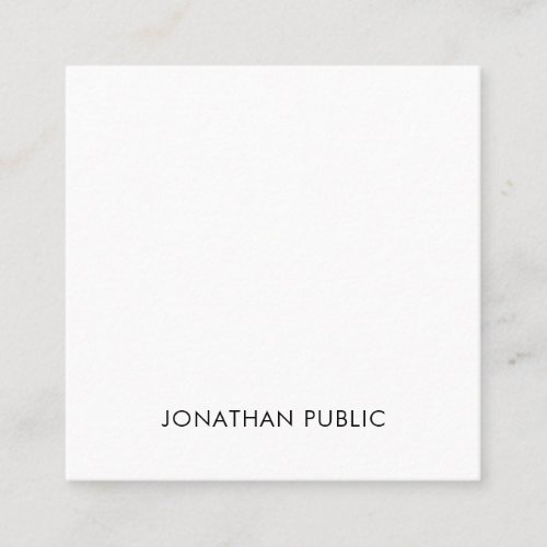 Modern Professional Creative Simple Design Square Square Business Card