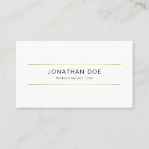Modern Professional Creative Sleek Plain Gold Line Business Card