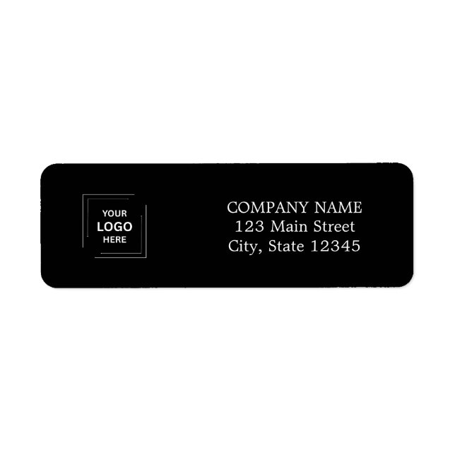Modern Professional Custom Black Business Logo  Label (Front)