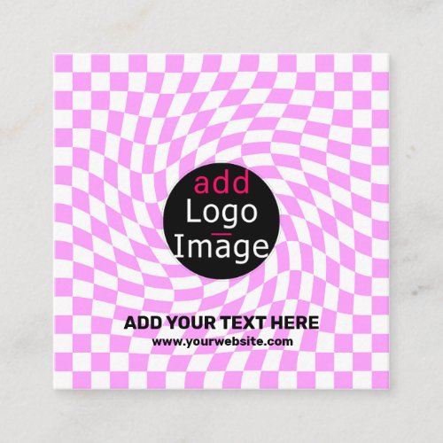Modern Professional Custom Brand Checker Pink  Enclosure Card
