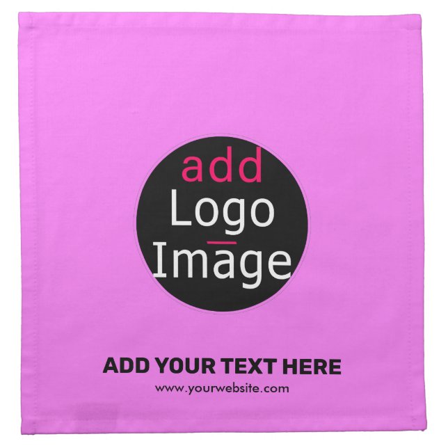 Modern Professional Custom Brand Pink  Cloth Napkin (Front)