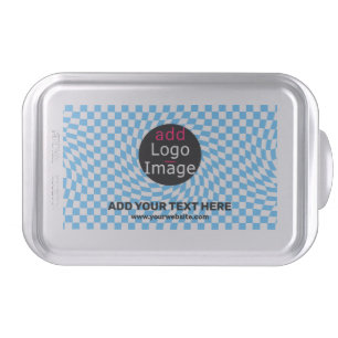 Modern Professional Custom Business Checker Blue  Cake Pan