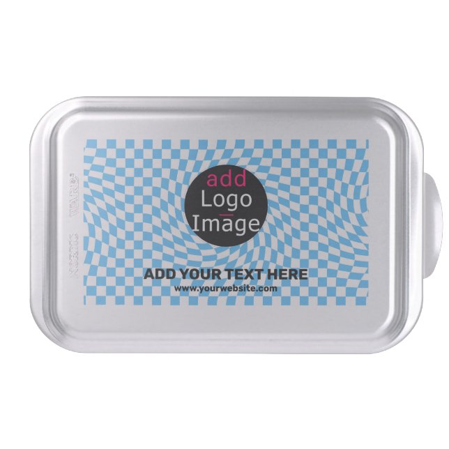 Modern Professional Custom Business Checker Blue  Cake Pan (Front)