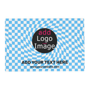 Modern Professional Custom Business Checker Blue Placemat