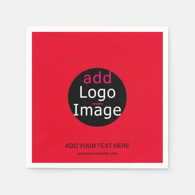 Modern Professional Custom Business Chic Red Napkins (Front)