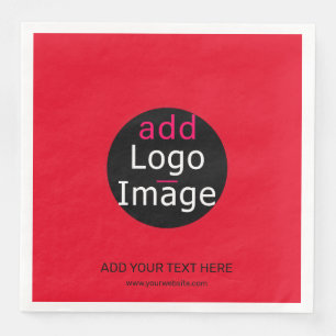 Modern Professional Custom Business Chic Red Paper Dinner Napkins