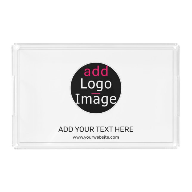 Modern Professional Custom Business Chic  White   Acrylic Tray (Front)