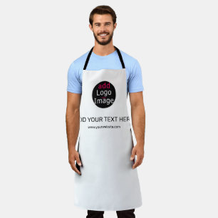 Modern Professional Custom Business Chic  White  Apron