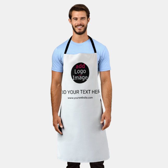 Modern Professional Custom Business Chic  White  Apron (Worn)
