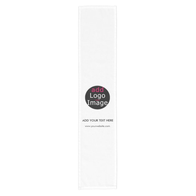 Modern Professional Custom Business Chic White Short Table Runner (Front)