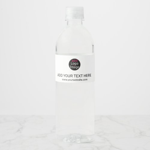 Modern Professional Custom Business Chic White  Water Bottle Label