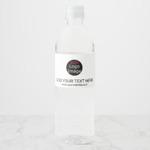 Modern Professional Custom Business Chic White   Water Bottle Label