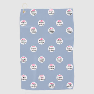 Modern Professional Custom Business Dusty Blue Golf Towel