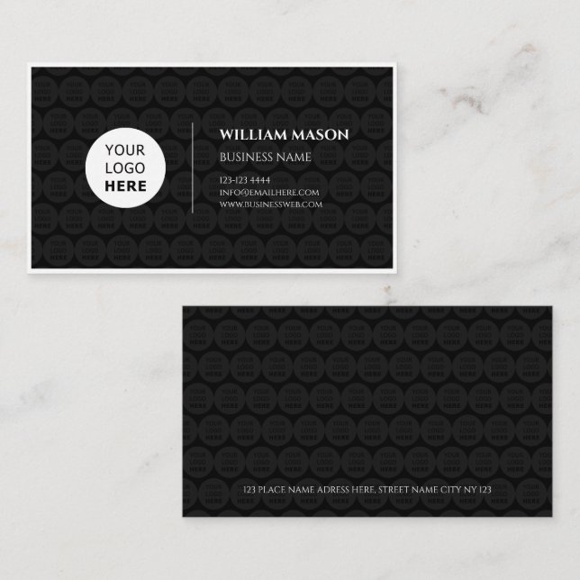 Modern professional custom logo black simple business card (Front/Back)