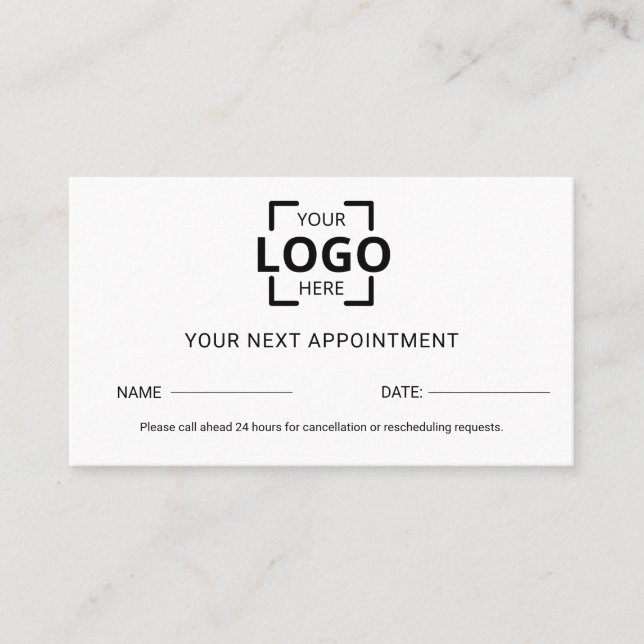 Modern Professional Custom Logo Design Appointment Card (Front)