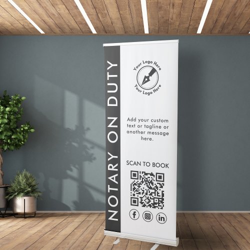 Modern Professional Custom Notary Logo QR Event Retractable Banner