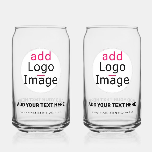 Modern Professional Customizable Business Chic  Can Glass (Front)