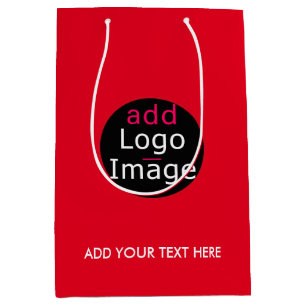 Modern Professional Customizable Business Red Medium Gift Bag