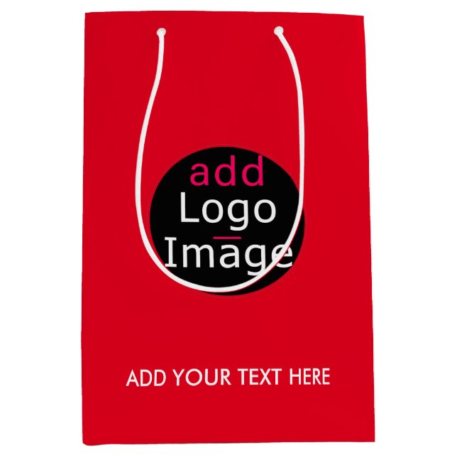 Modern Professional Customizable Business Red Medium Gift Bag (Front)