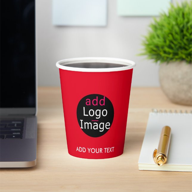 Modern Professional Customizable Business Red Paper Cups (Insitu)
