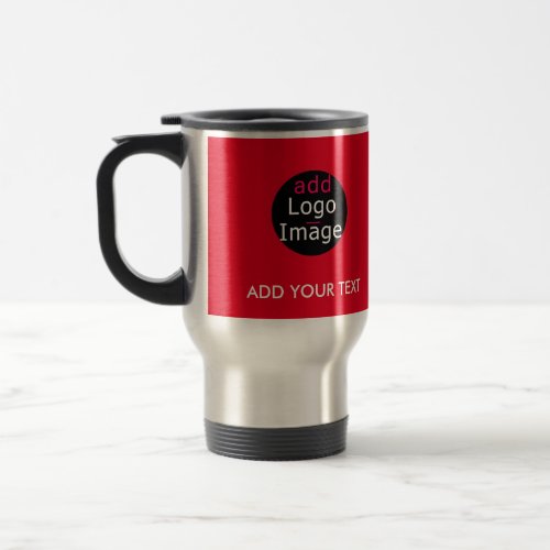 Modern Professional Customizable Business Red Travel Mug