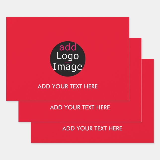 Modern Professional Customizable Business Red Wrapping Paper Sheets (Set)