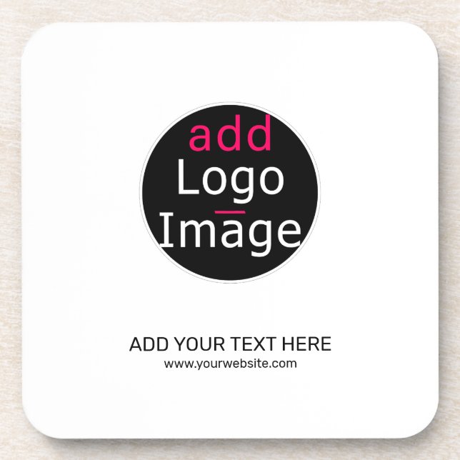 Modern Professional Customizable Business White Beverage Coaster (Front)