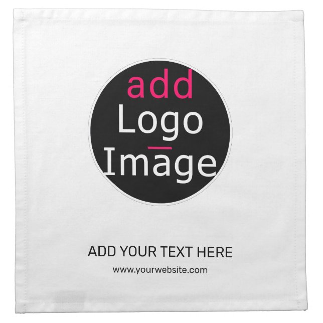 Modern Professional Customizable Business White  Cloth Napkin (Front)