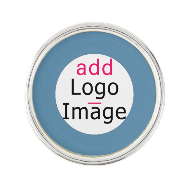 Modern professional customizable dusty blue lapel pin (Front)