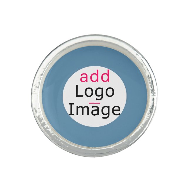 Modern professional customizable dusty blue  ring (Front)