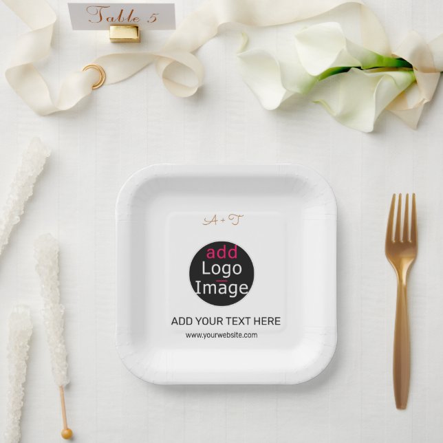 Modern Professional Customizable Wedding  Paper Plates (Wedding)