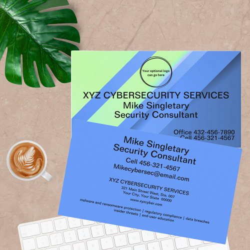 Modern Professional Cyber Security Protection Business Card