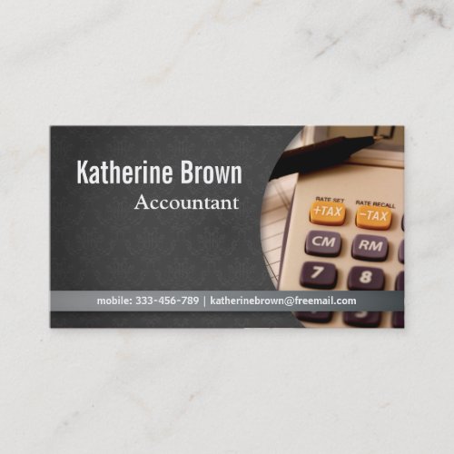 Modern Professional damask Accountant Business Card