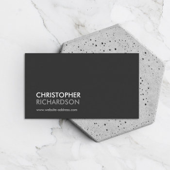 Modern Professional Dark Gray Business Card by 1201am at Zazzle