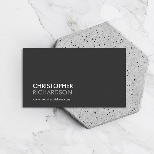 MODERN PROFESSIONAL Dark Gray Business Card (Creator Uploaded)