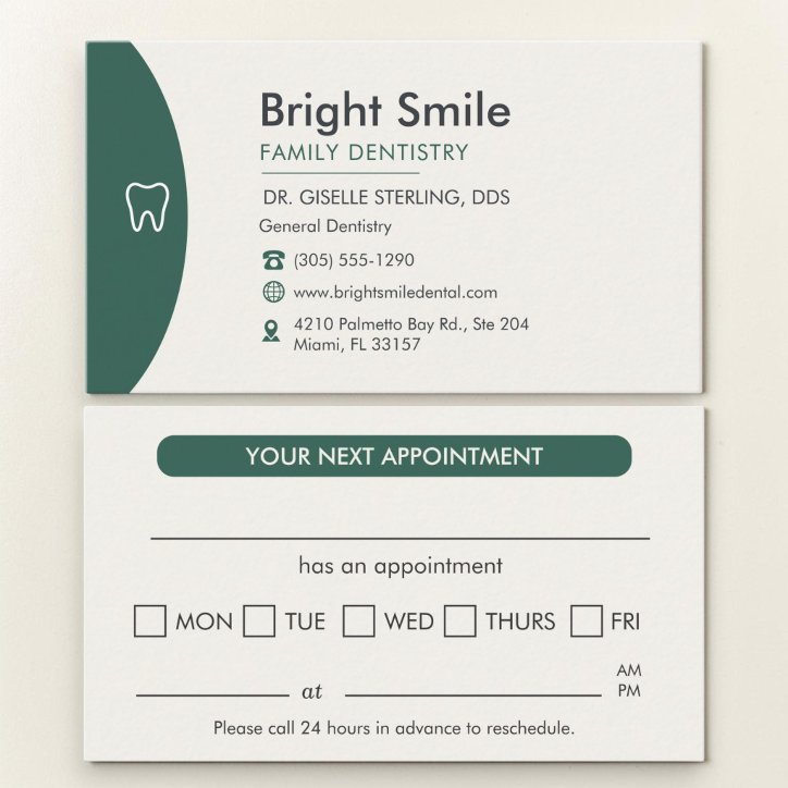Modern Professional Dental Appointment Card