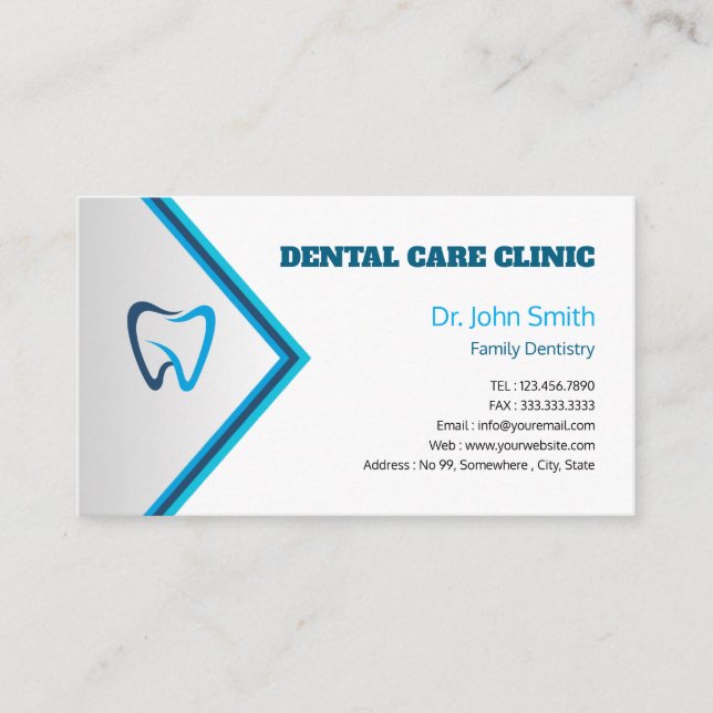 Modern Professional Dental Custom Practice  Appointment Card (Front)