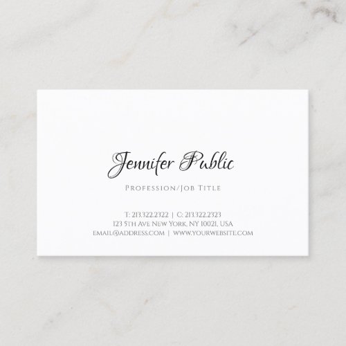 Modern Professional Design Elegant Simple Template Business Card