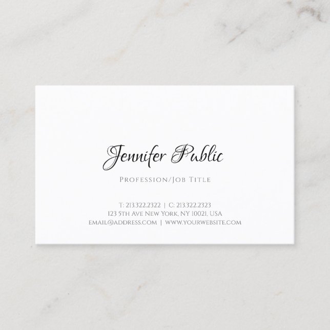 Modern Professional Design Elegant Simple Template Business Card (Front)