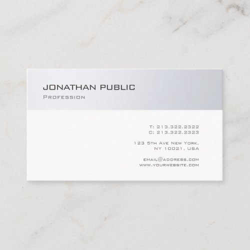 Modern Professional Design Minimalist Chic Plain Business Card