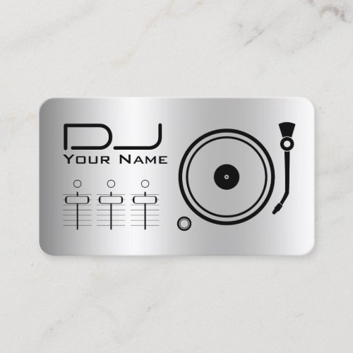 Modern professional DJ player metallic  Business Card