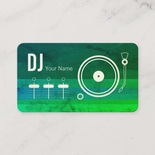 Modern professional DJ record player cover Business Card (Front)