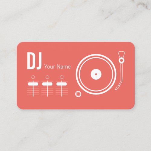 Modern professional DJ record player cover Business Card