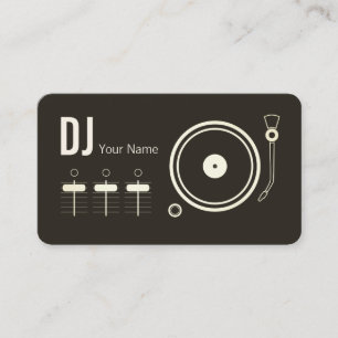 Modern professional DJ record player cover Business Card