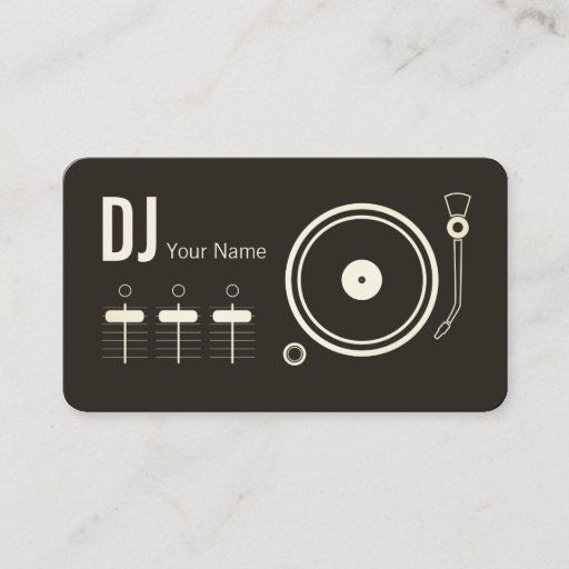 Customizable Modern professional DJ record player cover Business Card