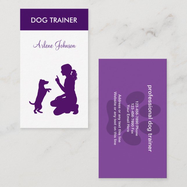 Modern Professional Dog Theme Business Cards (Front/Back)
