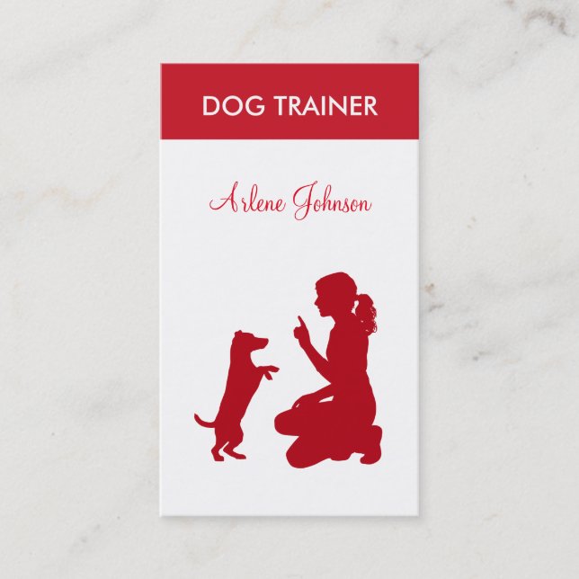 Modern Professional Dog Trainer Business Card (Front)