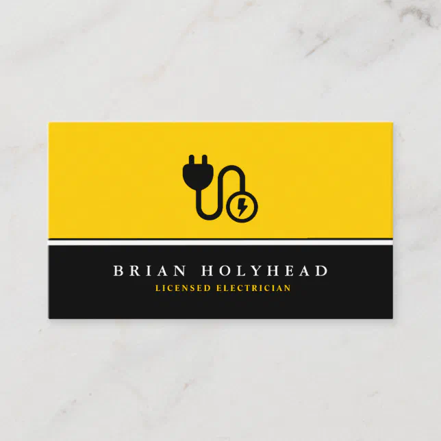 Modern Professional Domestic Electrician Business Card 