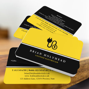 Modern Professional Domestic Electrician Business Card